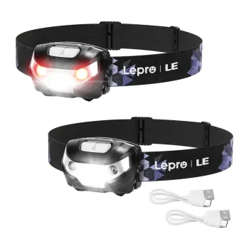 Налобный фонарь LEPRO 3200008-2 300 лм, 2 шт., черный