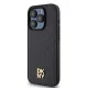 DKNY чехол для iPhone 15 Pro Leather Monogram Pattern Metal Logo MagSafe, черный