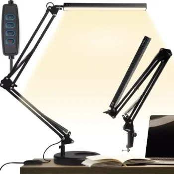 Izoxis 23503 2-in-1 LED Desk Lamp with Clamp and Base