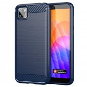 Huawei Y5P (DRA-LX9) Carbon TPU Flexible Cover Case, Blue | Telefona Vāciņš Maciņš Apvalks