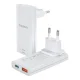 Сетевое зарядное устройство Choetech PD6011 65W GaN USB-C + USB-A, Белое