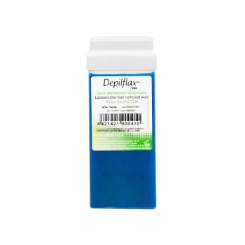 Roll-On Depilatory Wax Depilflax 100 for Sensitive Skin 110g, blue