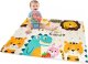 Double-sided Foldable Foam Play Mat Pad Rug for Kids, Alphabet/Animals, 198x179cm