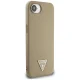 Guess Grained Triangle MagSafe vāciņš priekš iPhone 16e, brūns