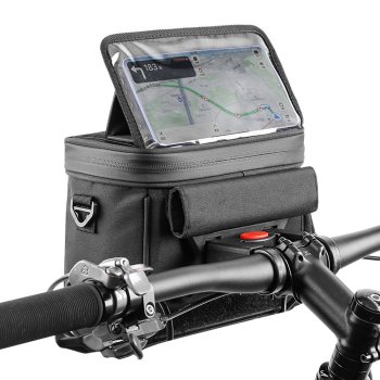 Wozinsky WBHBB-01 velosipēda stūres un pleca soma, 4L, melna