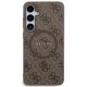 Guess Samsung Galaxy S24+ Case 4G Collection Leather Metal Logo MagSafe, Brown