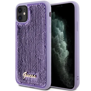 Чехол Guess для iPhone 11 / Xr Sequin Script Metal, фиолетовый