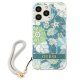 Guess vāciņš iPhone 13 / 13 Pro Flower Strap zaļš