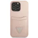 Guess Saffiano Triangle Logo Cardslot vāciņš iPhone 13 Pro, rozā