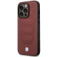 Чехол BMW Leather Seats Pattern MagSafe для iPhone 14 Pro, бордовый