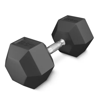 Steel Hexagonal Dumbbell 4FIZJO HEX 22.5 kg, Black