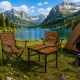 Multigarden Folding Camping Table 60x40 cm, Oak Wood Effect