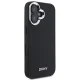 DKNY iPhone 16 vāciņš Plain Silver Logo MagSafe, melns