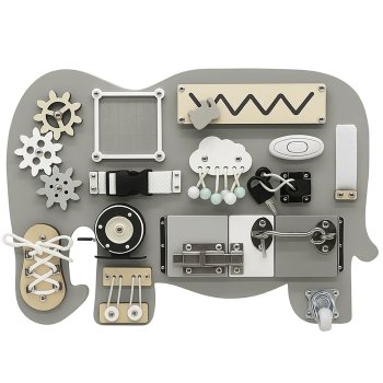 Деревянный бизиборд в форме слона