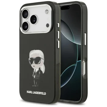 Чехол Karl Lagerfeld IML Aquarelle Karl & Logo MagSafe для iPhone 17 Pro, Черный