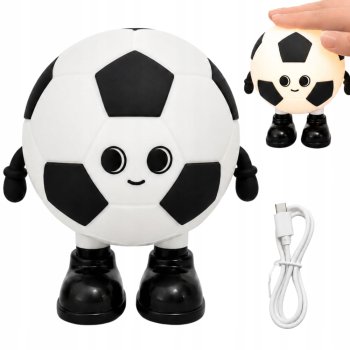 Silikona LED nakts lampiņa Futbola bumba, RGB, 3 režīmi
