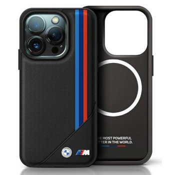 BMW M Meshed Tricolor Stripes MagSafe Case for iPhone 16 Pro - Black