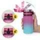4FIZJO Tritan Motivational Water Bottle 0.5L, Pink-Blue