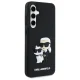 Karl Lagerfeld Samsung Galaxy S24 FE vāciņš 3D Rubber Karl&Choupette, melns