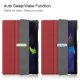 Samsung Galaxy Tab A8 10.5 (2021) (2022) (SM-X200/X205) Trifold Stand PU Leather Hard Protective Cover Case, Wine Red