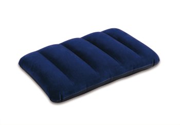 Надувная велюровая подушка Intex 43x28x9 см, темно-синяя