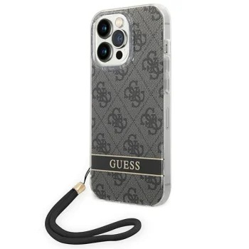 Чехол Guess 4G Print Strap для iPhone 14 Pro, Черный