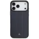 Чехол Mercedes Leather Laurel Leaves Stripes MagSafe для iPhone 17 Pro Max Синий