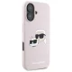 Karl Lagerfeld Silicone Nauble Heads Print MagSafe vāciņš iPhone 16, Rozā