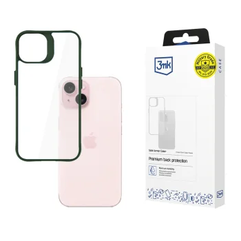 Чехол 3Mk Protection Satin Armor Case+ для Apple iPhone 15, прозрачный/зеленый