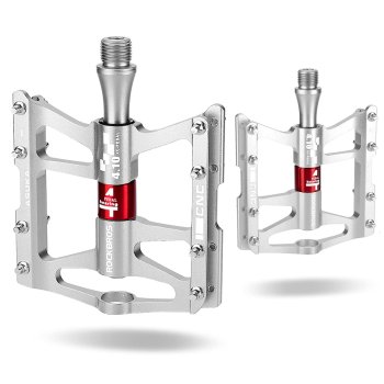 Rockbros JT410S velosipēda pedāļi ar 4 gultņiem - sudraba