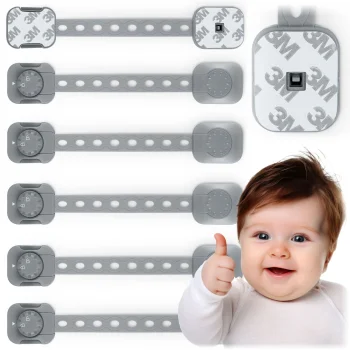Skapīšu drošības slēdzenes Ricokids 798201, 6 gab., pelēkas