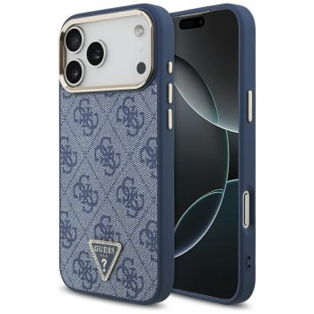 Guess 4G Triangle Logo MagSafe vāciņš iPhone 17 Pro Max - zils un zelta | Phone Case Cover Blue And Gold