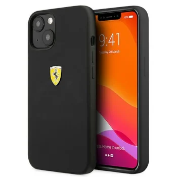 Чехол Ferrari для iPhone 13 mini Silicone, черный
