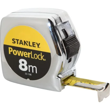 Mērlente Stanley Powerlock 1-33-198, 8 m x 25 mm, sudraba/dzeltena