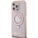 Чехол Hello Kitty для iPhone 15 Pro Max Ring Stand Glitter MagSafe, розовый