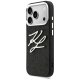 Karl Lagerfeld IML Glitter KL Diamond Logo vāciņš iPhone 17 Pro telefonam – melns | Phone Case Cover