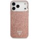 Guess Glitter Triangle Logo MagSafe Phone Case Cover iPhone 17 Pro Max - Pink
