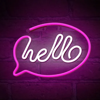Светодиодный неон Forever Light HELLO, Розовый и Белый