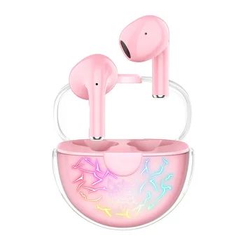 ONIKUMA T35 Bezvadu TWS Austiņas Ausis ar Uzlādes Kasti, Rozā | Wireless Bluetooth Earphones Earbuds