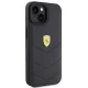 Ferrari iPhone 15 Case Quilted Metal Logo, Black