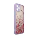 Vāciņš iPhone 12 Pro Max Design Case ar ziedu rakstu, caurspīdīgs un violets