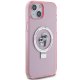 Karl Lagerfeld iPhone 15 Plus Case Ring Stand Karl & Choupette MagSafe, Pink