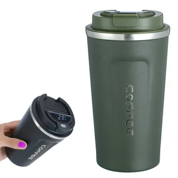 Termokrūze ar LCD temperatūras displeju 510ml, zaļa