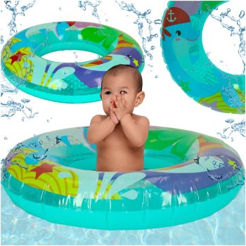 Inflatable swimming ring for kids, dolphin design, 51 cm, BESTWAY 36113, 60 kg