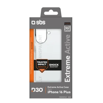 SBS Extreme Active D3O vāciņš priekš iPhone 16 Plus, caurspīdīgs
