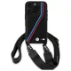 BMW iPhone 16 Pro Case M Edition Carbon Tricolor Lines & Strap, Black