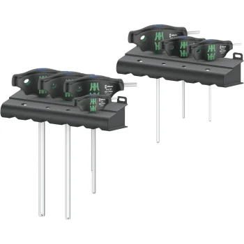 Wera 454/7 HF Set 1 T-Handle Screwdriver Set, 9 Pieces, Black / Green