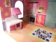 Liela Bērnu Spēļu MDF Koka Leļļu Māja ar Mēbelēm Piederumiem 70cm, Rozā | Play Dollhouse with Furniture