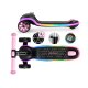 Kids 3-Wheel Balance Scooter with LED Wheels Ricokids Leddi, Black-Pink