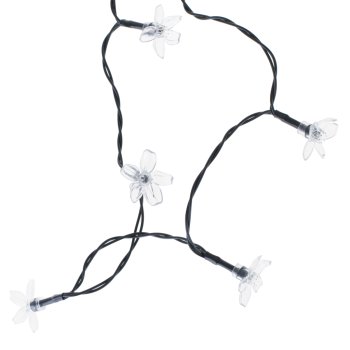 Āra Dārza Virtene "Ziedi" 7m 50 LED Lampiņas ar Saules Bateriju Paneli, Daudzkrāsains| Lights with Solar Battery